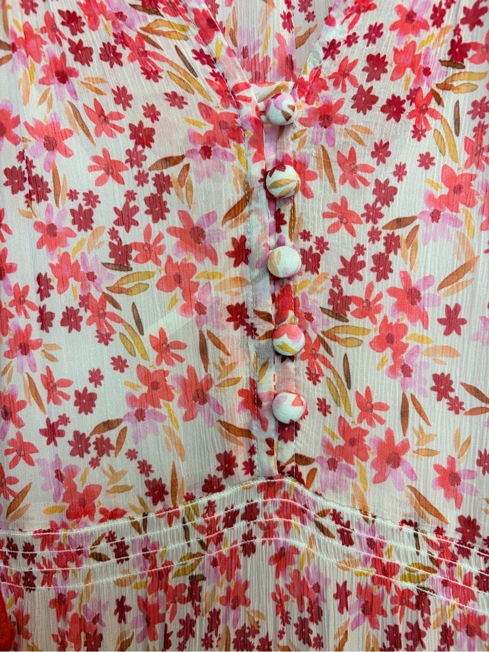 Anthropologie Floral Tiered Maxi Dress Pink Boho Cottagecore Tassel Tie Medium - Picture 6 of 13